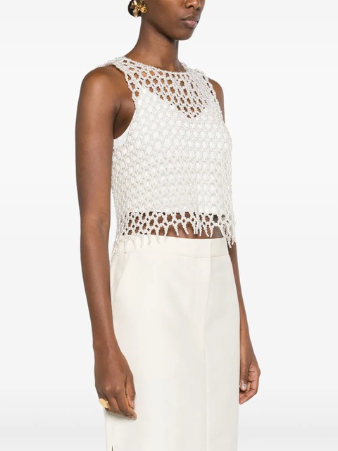 Maje pearl-embellished crop top - White - zdjęcie produktu nr 2