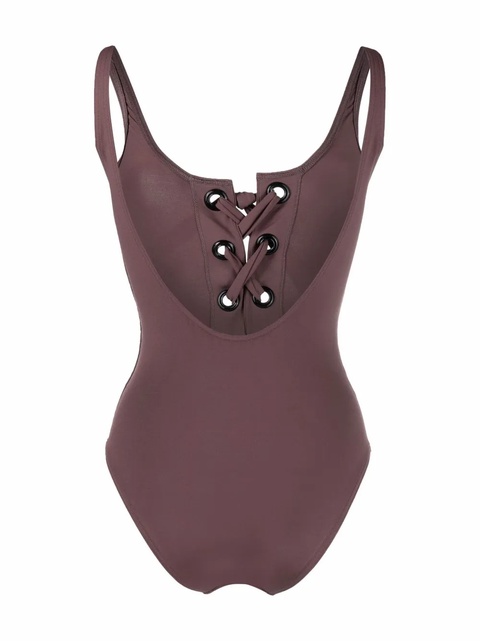 ERES Cleodore lace-front swimsuit - Brown - zdjęcie produktu nr 1