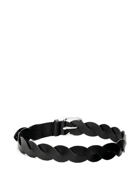 ISABEL MARANT Zigza braided-leather belt - Black - zdjęcie produktu nr 2