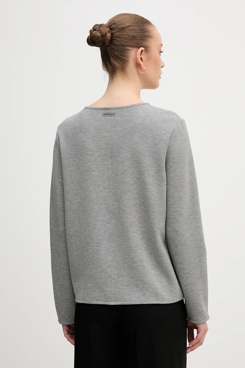 United Colors of Benetton bluza damska kolor szary gładka 3QAFD10AU - zdjęcie produktu nr 2