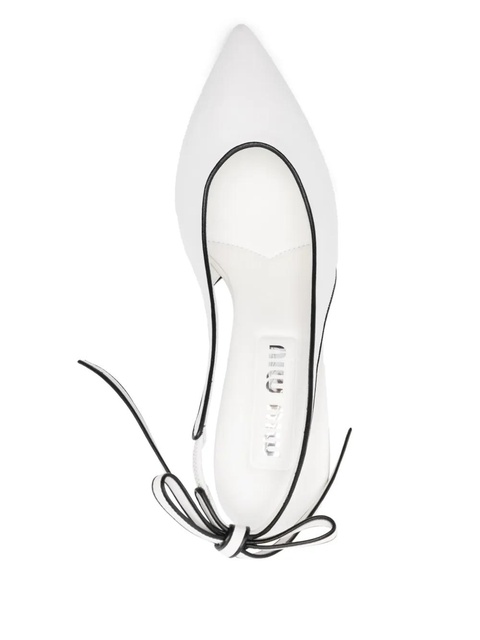 Miu Miu 90mm nappa leather slingback pumps - White - zdjęcie produktu nr 2