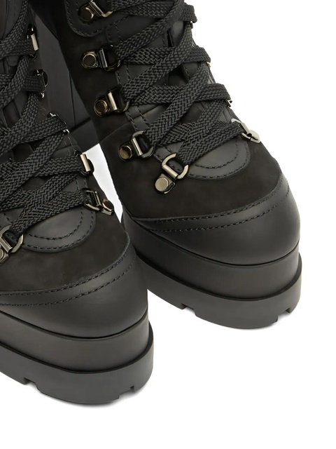 Casadei 120mm platform lace-up boots - 9000 BLACK - zdjęcie produktu nr 2