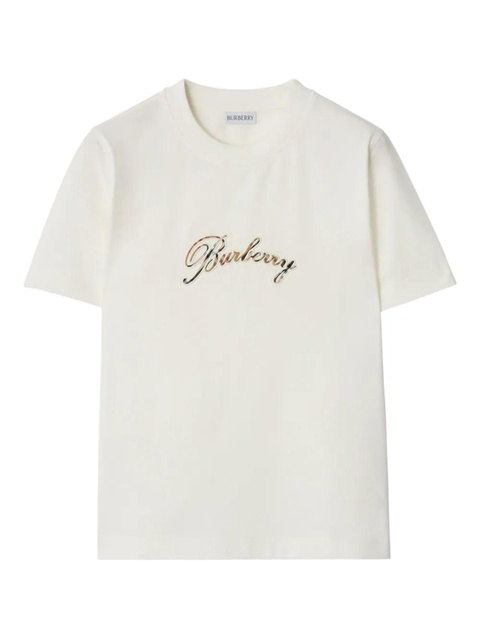 Burberry cursive-logo cotton T-shirt - White - zdjęcie produktu nr 1
