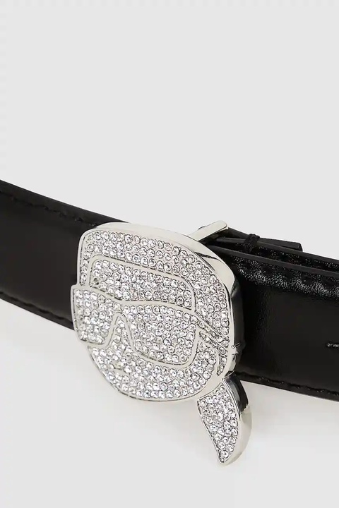 Karl Lagerfeld pasek skórzany damski kolor czarny A4W33046 - zdjęcie produktu nr 2