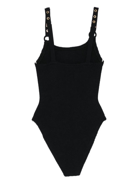 Hunza G Melody eyelet-detail swimsuit - Black - zdjęcie produktu nr 1