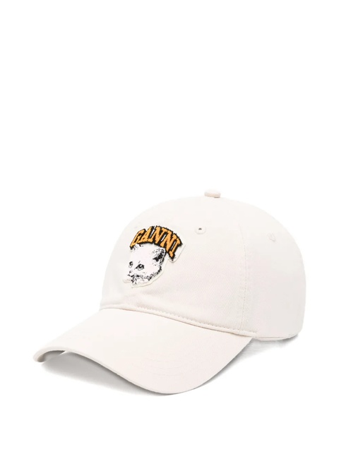 GANNI cat-embroidered baseball cap - Neutrals - zdjęcie produktu nr 2