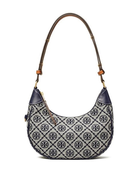 Tory Burch T Monogram Crescent shoulder bag - Blue - zdjęcie produktu nr 1