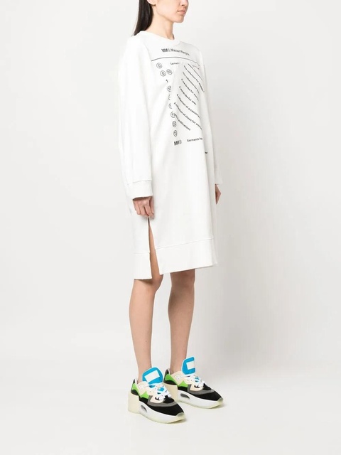 MM6 Maison Margiela logo print sweatshirt dress - White - zdjęcie produktu nr 2