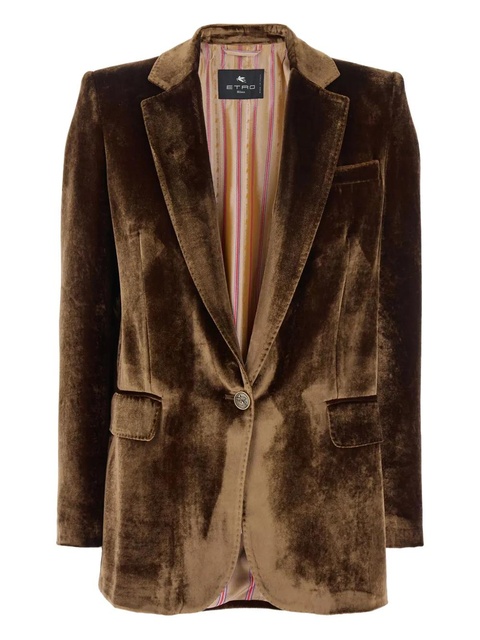 ETRO velvet single-button blazer - Brown - zdjęcie produktu nr 1