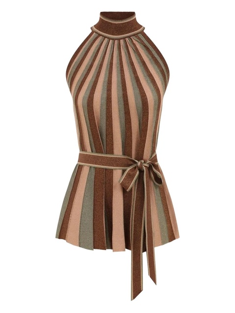 ZIMMERMANN Hypnotic metallic striped halter top - Green - zdjęcie produktu nr 1