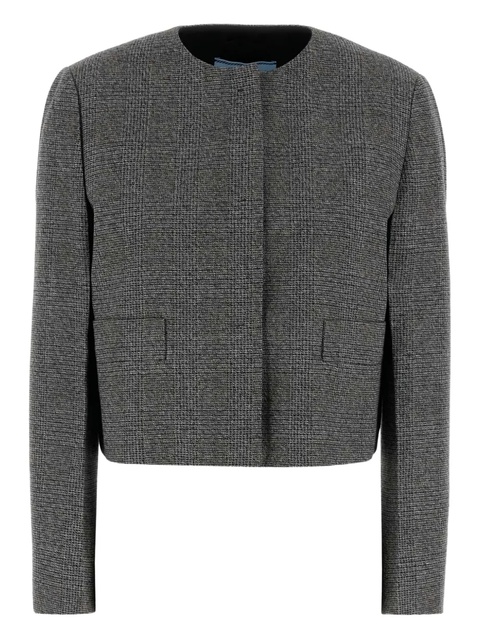 Prada checked cropped jacket - Grey - zdjęcie produktu nr 1