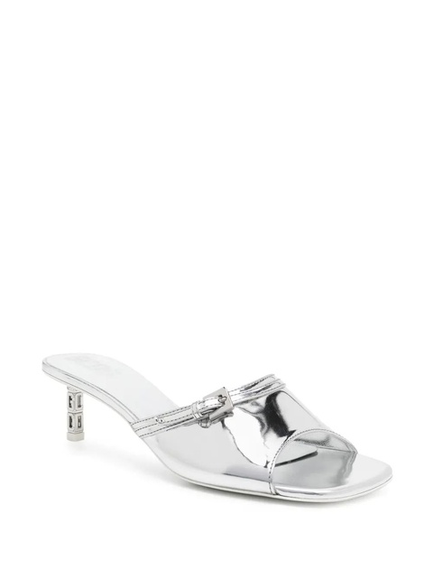 GCDS 60mm mirrored leather sandals - Silver - zdjęcie produktu nr 2