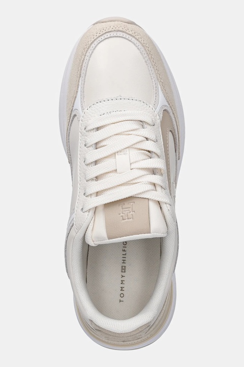 Tommy Hilfiger sneakersy skórzane CASUAL FASHION RUNNER LTR damskie kolor beżowy FW0FW08832 - zdjęcie produktu nr 2