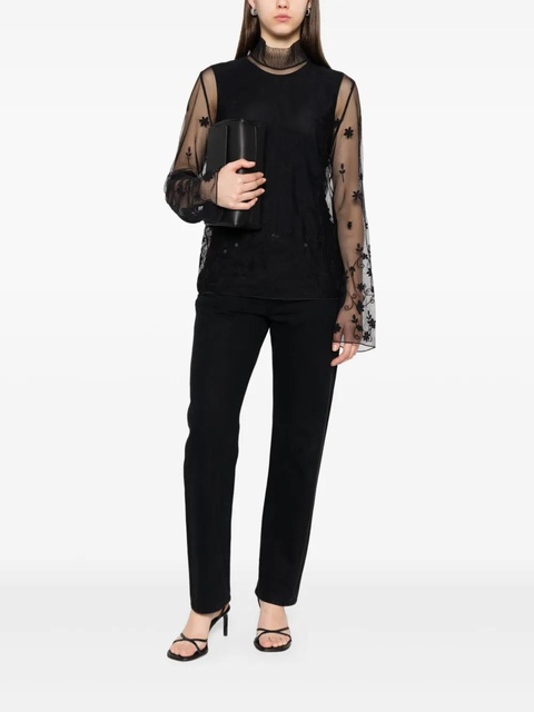 TOTEME floral-embroidered shirt - Black - zdjęcie produktu nr 2