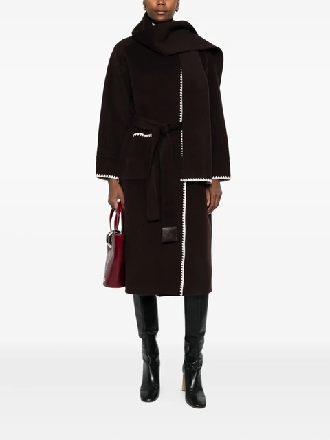 Maje scallop-trimmed belted coat - Brown - zdjęcie produktu nr 1