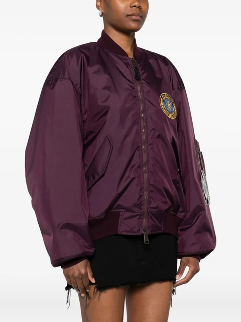 Balenciaga logo-patch bomber jacket - Purple - zdjęcie produktu nr 2