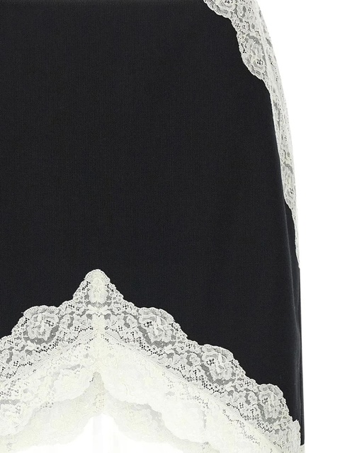 Jil Sander lace-inserts midi skirt - Black - zdjęcie produktu nr 2