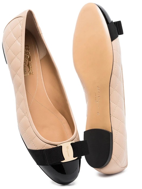 Ferragamo quilted ballerina shoes - Neutrals - zdjęcie produktu nr 2
