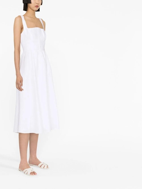 Reformation Tagliatelle linen midi dress - White - zdjęcie produktu nr 2
