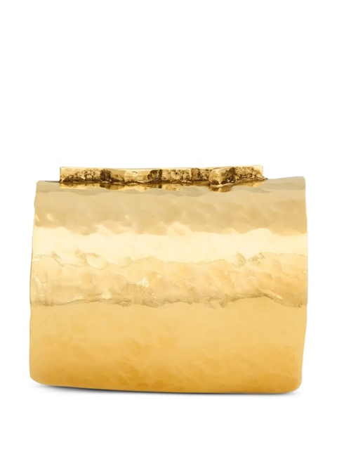 Saint Laurent Cassandre-logo hammered cuff bracelet - Metallic - zdjęcie produktu nr 2