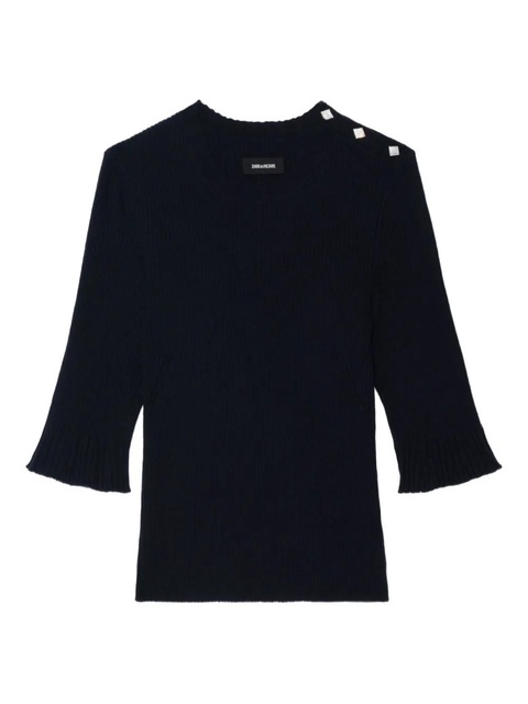 Zadig&Voltaire short-sleeve ribbed T-shirt - Blue - zdjęcie produktu nr 1