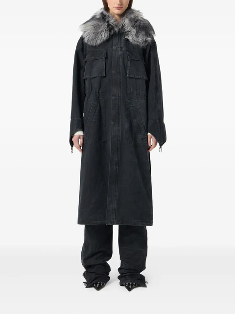 Blumarine fur-trimmed parka - Black - zdjęcie produktu nr 2