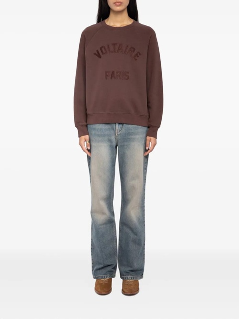 Zadig&Voltaire logo-patch cotton-blend sweatshirt - Brown - zdjęcie produktu nr 2