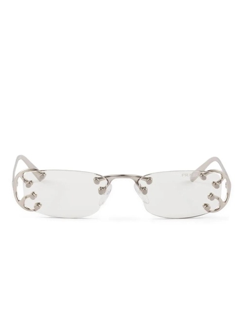 Prada Eyewear Runway embellished rectangle sunglasses - Grey - zdjęcie produktu nr 1