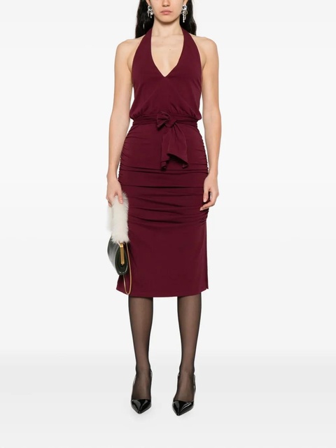 Rowen Rose V-neck draped mini dress - Red - zdjęcie produktu nr 2