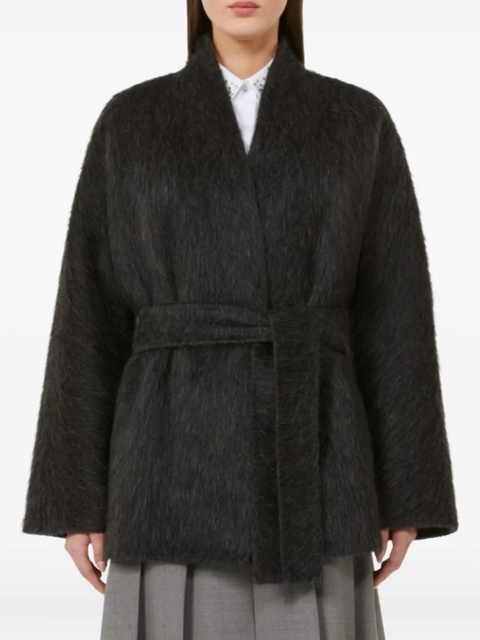 Max Mara belted brushed coat - Grey - zdjęcie produktu nr 2