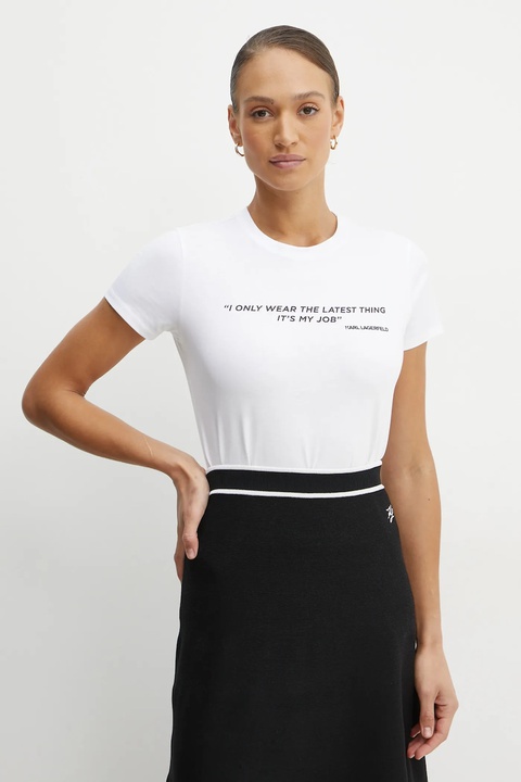 Karl Lagerfeld t-shirt bawełniany damski kolor biały A1W17068 - zdjęcie produktu nr 1