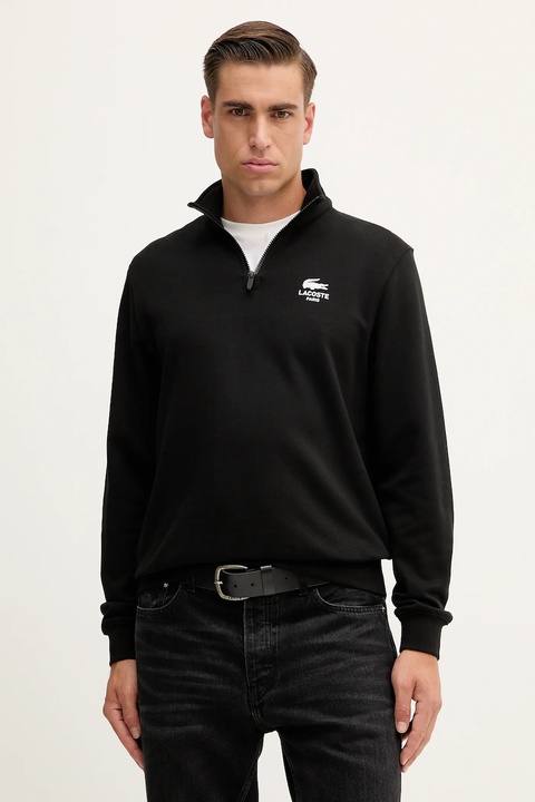 Lacoste bluza bawełniana kolor czarny z nadrukiem SH2735 - zdjęcie produktu nr 1
