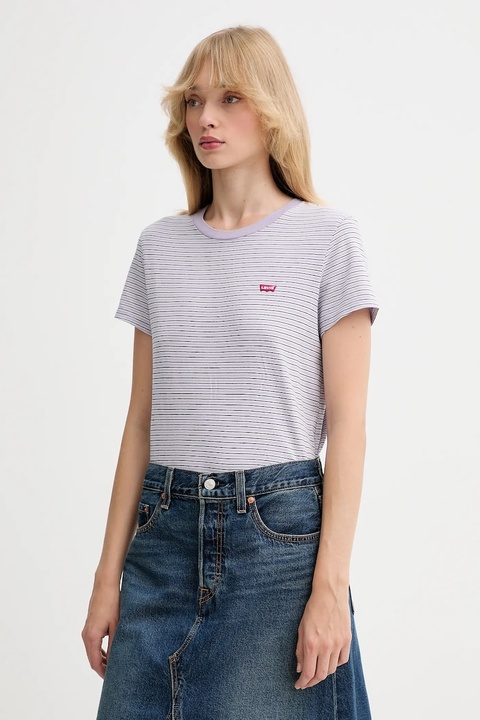 Levi's t-shirt bawełniany damski kolor fioletowy 39185 - zdjęcie produktu nr 1