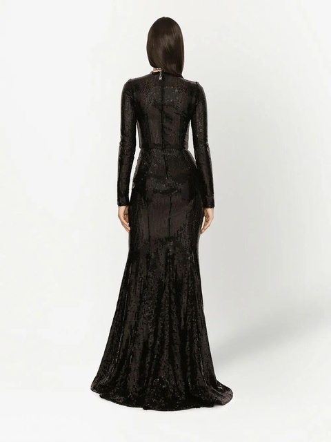 Dolce & Gabbana corset-detail sequinned gown - Black - zdjęcie produktu nr 2