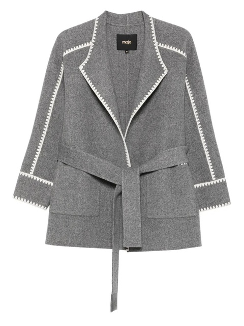 Maje double-breasted wool coat - Grey - zdjęcie produktu nr 1