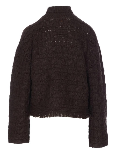 Guest In Residence cable-knit frayed sweater - Brown - zdjęcie produktu nr 2
