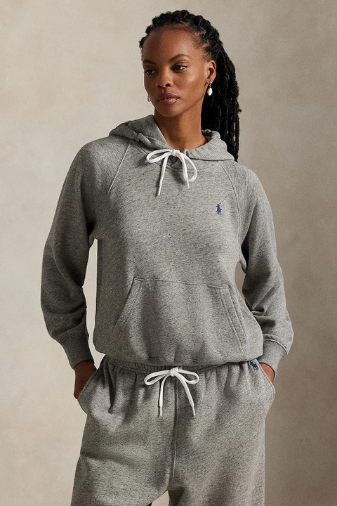 Polo Ralph Lauren bluza damska kolor szary z kapturem gładka 211971691 - zdjęcie produktu nr 1