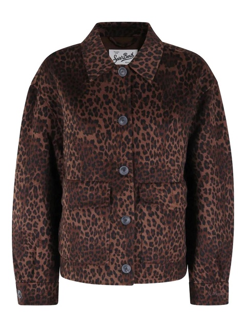 MC2 Saint Barth Bonnibell buttoned leopard-print jacket - Brown - zdjęcie produktu nr 1