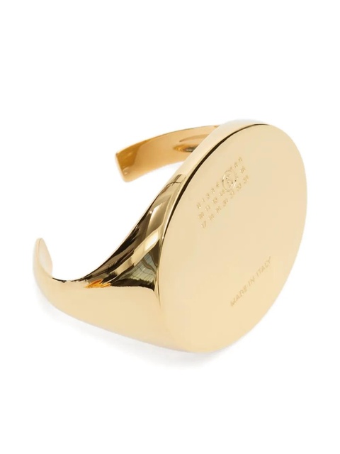 MM6 Maison Margiela logo-engraved cuff bracelet - Silver - zdjęcie produktu nr 2