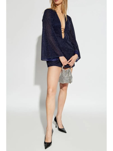 Oséree lurex mini dress - Blue - zdjęcie produktu nr 2