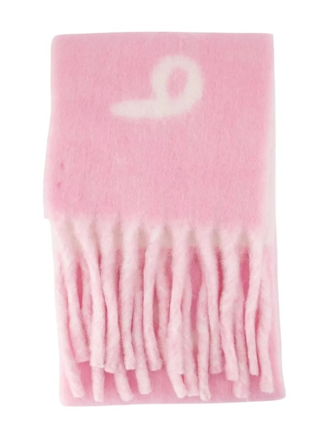 Burberry logo-intarsia fringed scarf - Pink - zdjęcie produktu nr 2