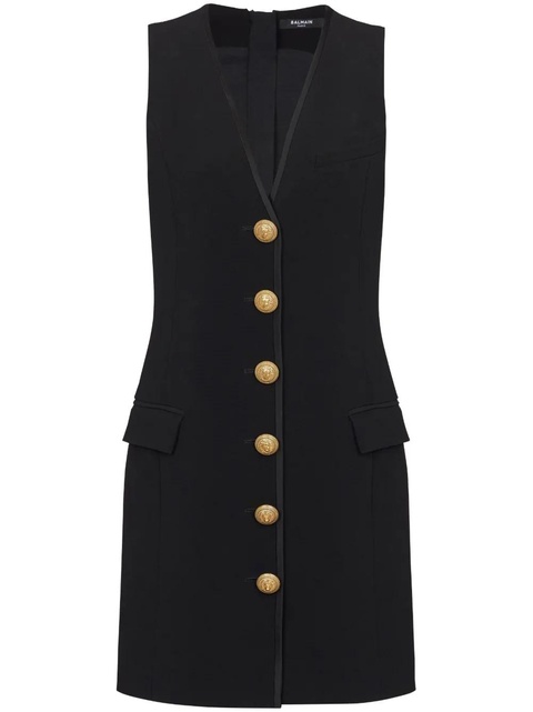 Balmain V-neck button-front minidress - Black - zdjęcie produktu nr 1