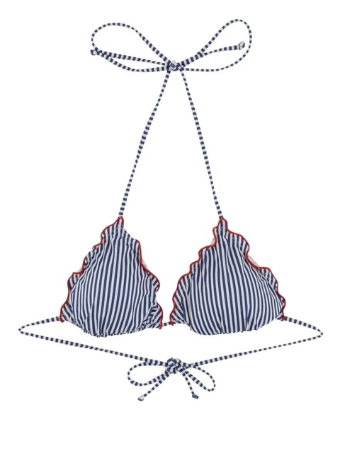 MC2 Saint Barth striped-pattern ruffled-details bikini top - Blue - zdjęcie produktu nr 1