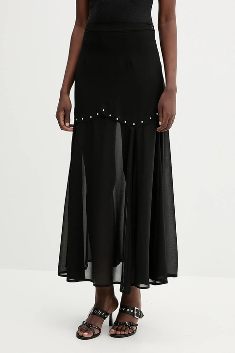 Never Fully Dressed spódnica kolor czarny maxi rozkloszowana NFDSK736 - zdjęcie produktu nr 1