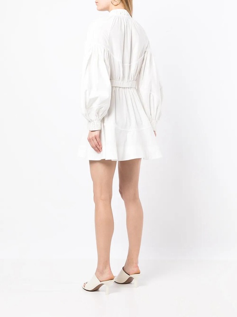 Acler belted-waist long-sleeve dress - White - zdjęcie produktu nr 2