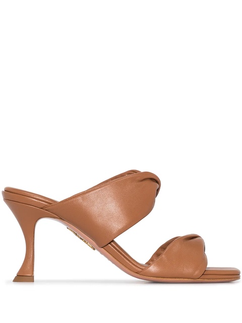 Aquazzura Twist 75mm leather mules - Brown - zdjęcie produktu nr 1