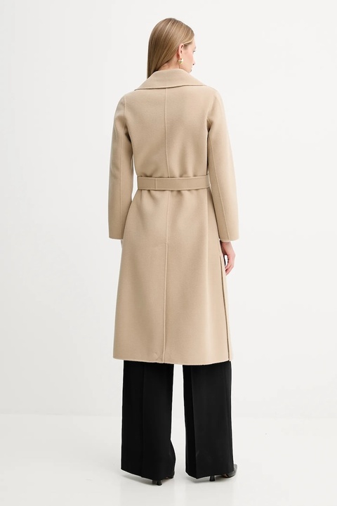 Weekend Max Mara płaszcz wełniany MANU kolor beżowy 2525016021600 - zdjęcie produktu nr 2