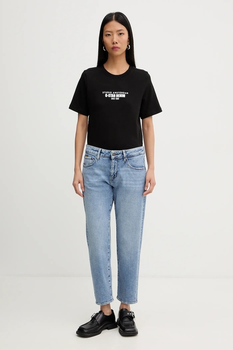 G-Star t-shirt bawełniany damski kolor czarny D27976-C336 - zdjęcie produktu nr 2