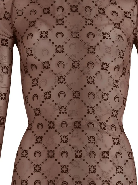 Marine Serre patterned long-sleeve top - Brown - zdjęcie produktu nr 2