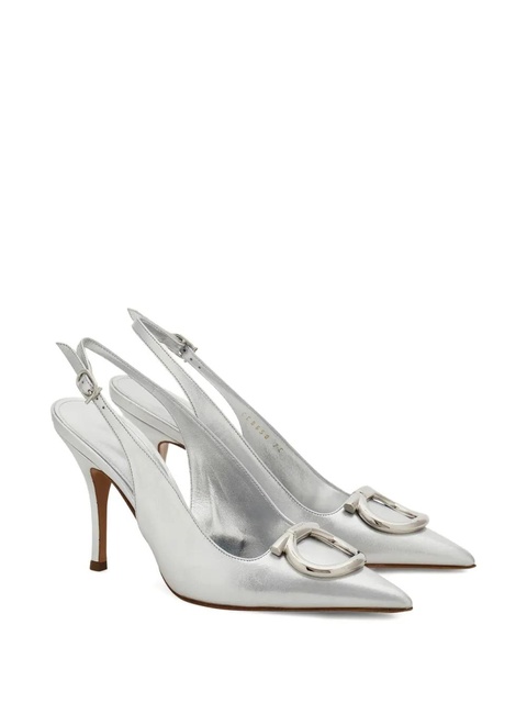 Ferragamo 90mm Gancini slingback pumps - Silver - zdjęcie produktu nr 2